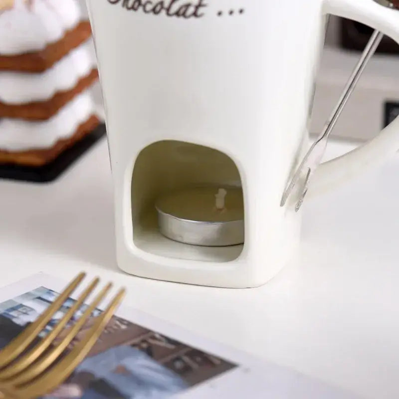 CANECA DE CERÂMICA EUROPEIA, PARA DERRETER CHOCOLATE